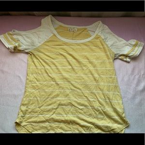Maurices Open Shoulder Top, Soze Med, Yellow & White